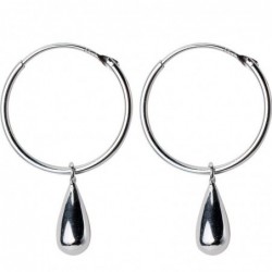 Round earrings with water drops - 925 sterling silverEarrings