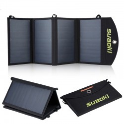 Solar panel - battery charger - foldable - waterproof - dual 5V/2.1A USB - 25W