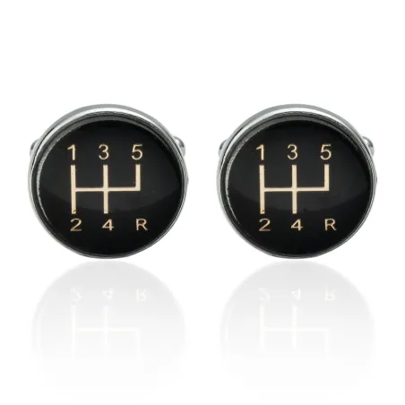 Car black gearbox - round cufflinksCufflinks