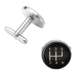Car black gearbox - round cufflinksCufflinks