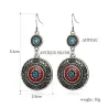 Vintage ethnic style earrings - with rhinestones / red enamelEarrings