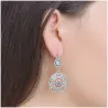Vintage ethnic style earrings - with rhinestones / red enamelEarrings