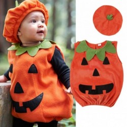 Pumpkin costume - set with sleeveless jumpsuit & hat