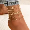 Vintage gold anklet - leg bracelet - butterfly / angel / heartAnklets