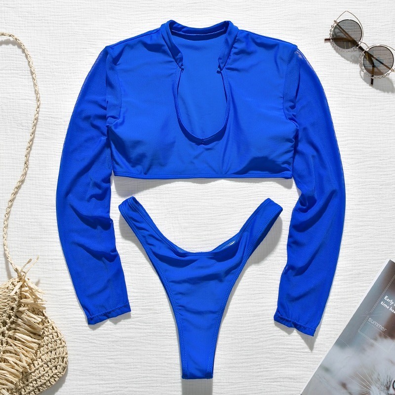 Sexy bikini set - thong / long sleeve topBeachwear