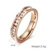 Luxurious ring with cubic zirconia - stainless steel - 4mmRings