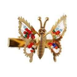 Hollow-out butterfly - hair clip with crystal decorations