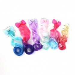 Colorful hair extensions - metal hair clip with bow