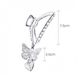 Vintage butterfly shaped hair clip - with chain