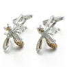 Bee shaped metal cufflinks - with crystalsCufflinks