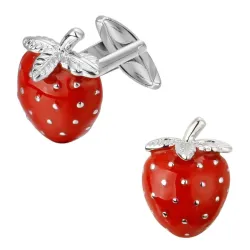 Red strawberries - metal cufflinksCufflinks