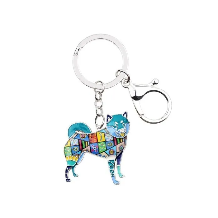 Shiba inu - enamel dog - metal keychainKeyrings