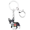 Enamel french bulldog - metal keychainKeyrings