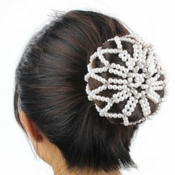 Hair bun cover - handmade - crochet design - with pearls