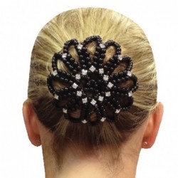 Hair bun cover - handmade - crochet design - with pearlsHair clips