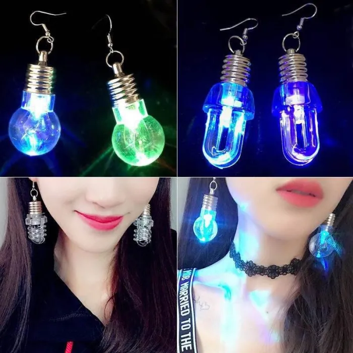 Bulb shaped earrings - with LED lightEarrings