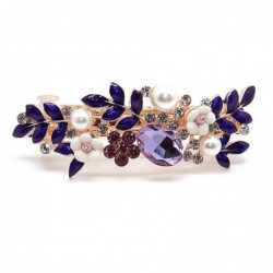 Luxury hair clip with purple crystal flowers