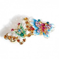 Vintage hair clip - with double crystal butterfliesHair clips
