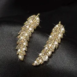 Crystal feathers - elegant stud earringsEarrings