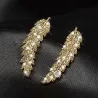 Crystal feathers - elegant stud earringsEarrings