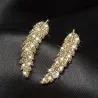 Crystal feathers - elegant stud earringsEarrings