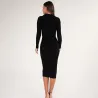 Fashionable button up dress - ankle length - long sleeve - v-neckDresses