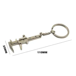 Mini vernier caliper ruler metal keychainKeyrings