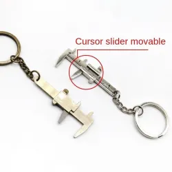 Mini vernier caliper ruler metal keychainKeyrings