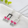 Best Friends - music notes / heart shaped pendant - necklace - 2 piecesNecklaces