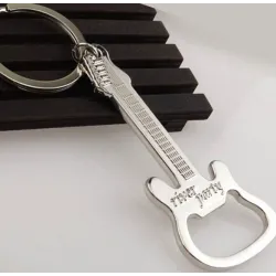 Guitar shaped bottle opener - metal keychainKeyrings