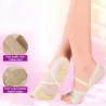 Ballet / dance socks - open toe / protective leather pads - mesh / rhinestonesWomen's fashion