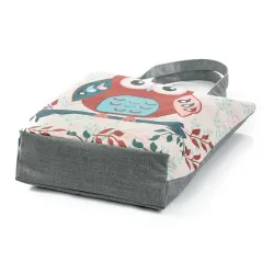 Classic handbag with zipper - single shoulder strap - print with flowers / owlsHandbags