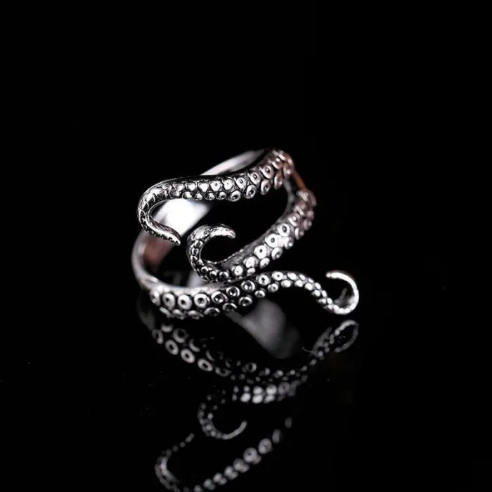 Octopus tentacle ring - titanium steel - adjustableRings