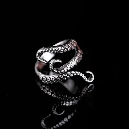 Octopus tentacle ring - titanium steel - adjustableRings