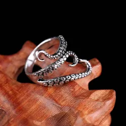 Octopus tentacle ring - titanium steel - adjustableRings