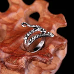 Octopus tentacle ring - titanium steel - adjustableRings