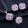 Elegant jewellery set - necklace / earrings / ring - with sapphire - sterling silverNecklaces