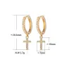 Round crystal hoops earrings with crossEarrings