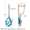 Fashionable gold earrings - blue crystal water dropsEarrings