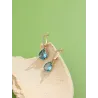 Fashionable gold earrings - blue crystal water dropsEarrings