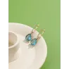 Fashionable gold earrings - blue crystal water dropsEarrings