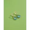 Fashionable gold earrings - blue crystal water dropsEarrings