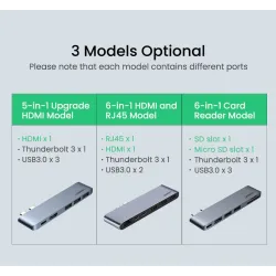 UGREEN - USB C HUB dual type-C to multi USB 3.0 4K HDMI - adapter Thunderbolt 3 - for MacBook Pro AirHubs