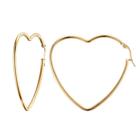 Elegant gold earrings - heart / hoops shapedEarrings