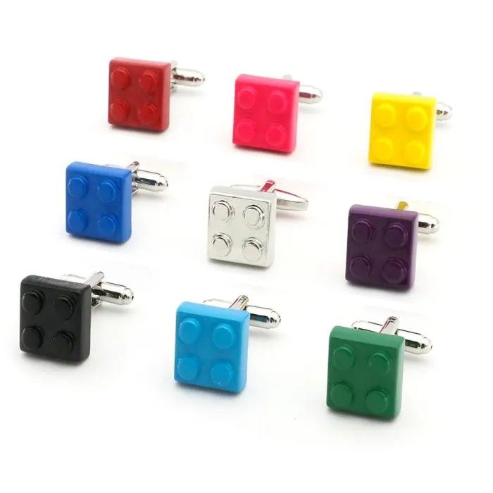 Classic cufflinks - multicolor bricks designCufflinks