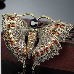 Vintage brooch with crystal butterflyBrooches