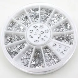 Transparent crystal nail art stickers - with caseNails