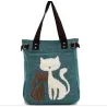 Classic canvas bag with printed catHandbags