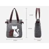 Classic canvas bag with printed catHandbags