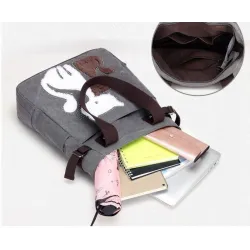 Classic canvas bag with printed catHandbags